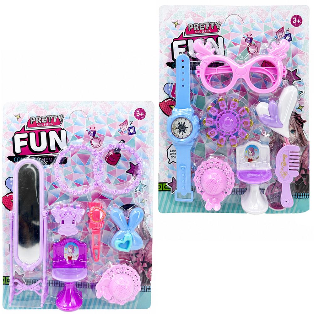 KIT BELEZA INFANTIL COM ACESSORIOS PRETTY FUN 7 PECAS