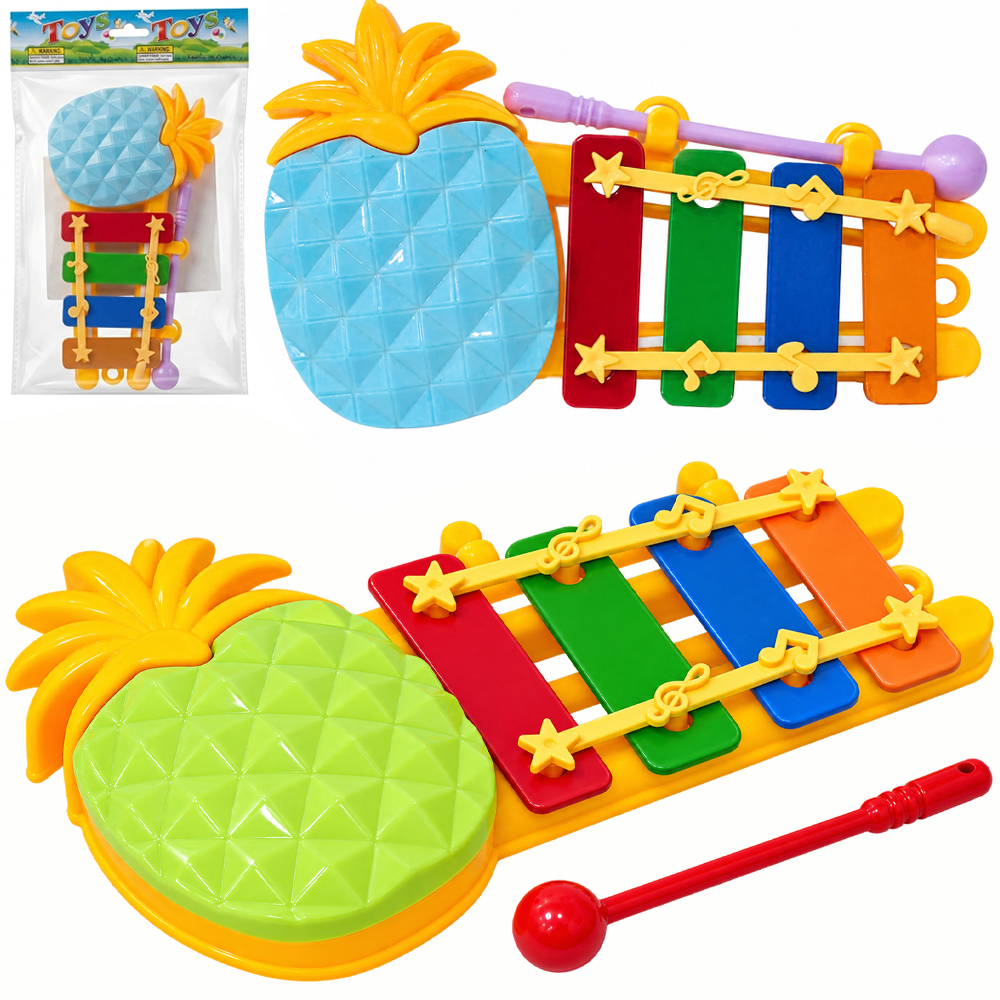 XILOFONE MUSICAL INFANTIL ABACAXI 13,5X8CM