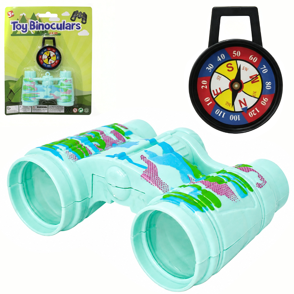 BINOCULO INFANTIL MILITAR COM BUSSOLA TOY BINOCULARS 