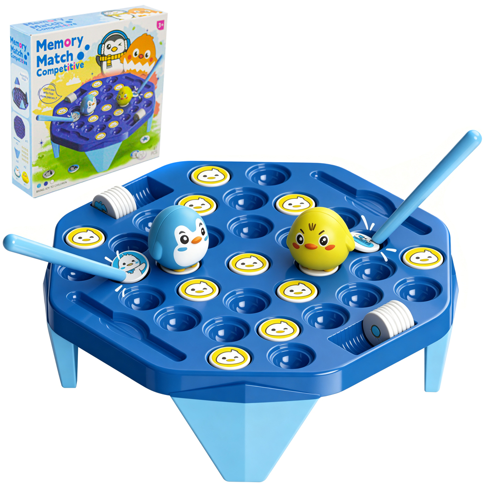 JOGO DA MEMORIA PINGUIM E PATINHO COM BASE + ACESSORIOS X-CELL 41 PECAS 