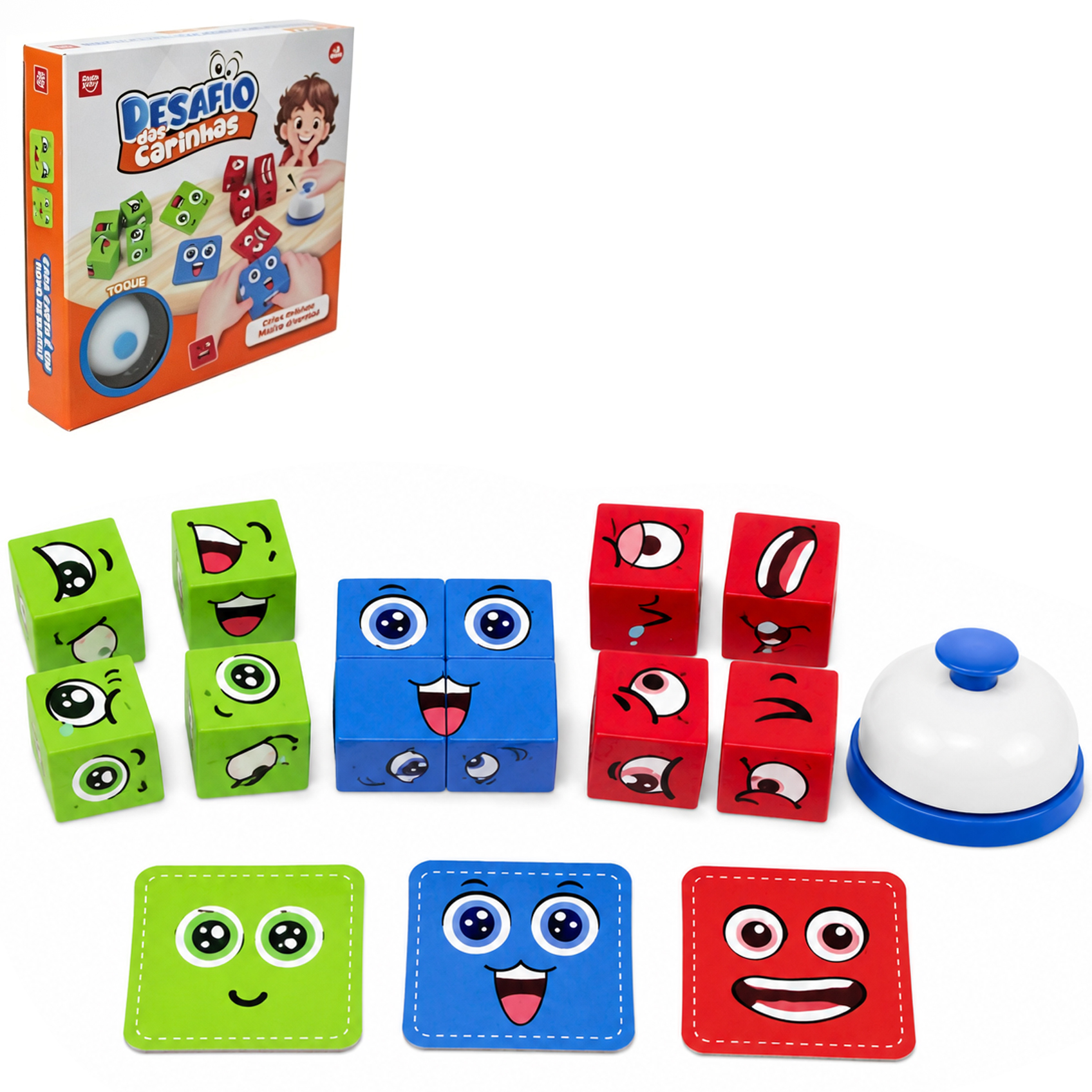 JOGO DESAFIO DAS CARINHAS COM CAMPAINHA / SINETA 50 PECAS