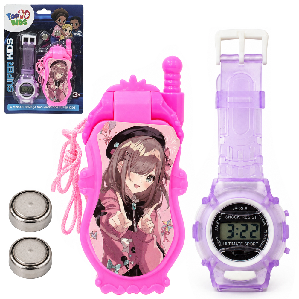 CELULAR MUSICAL INFANTIL COM RELOGIO DE PULSO A BATERIA SUPER KIDS TOP KIDS