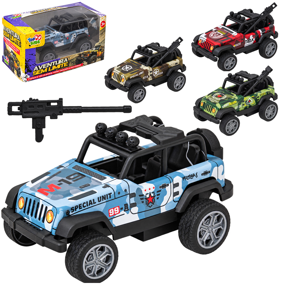 CARRO DE METAL JEEP A FRICCAO PULL BACK AVENTURA SEM LIMITE TOP KIDS