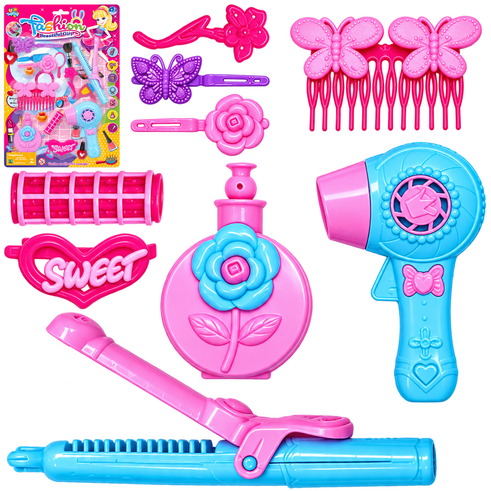 KIT BELEZA INFANTIL COM BOLSA + ACESSORIOS FASHION BEAUTIFUL GIRL 7 PECAS