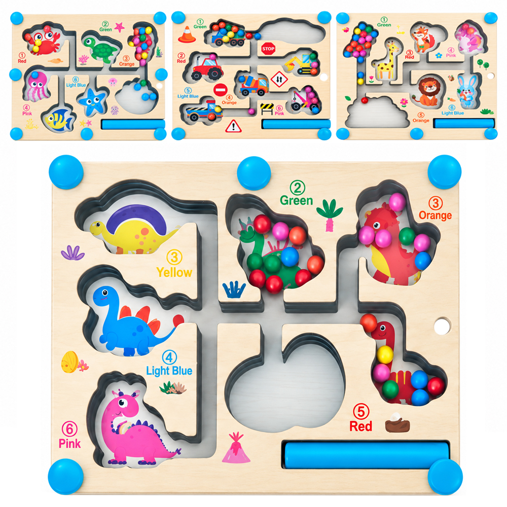 JOGO LABIRINTO MAGNETICO DE MADEIRA E PLASTICO COM CANETA 15X11,3CM