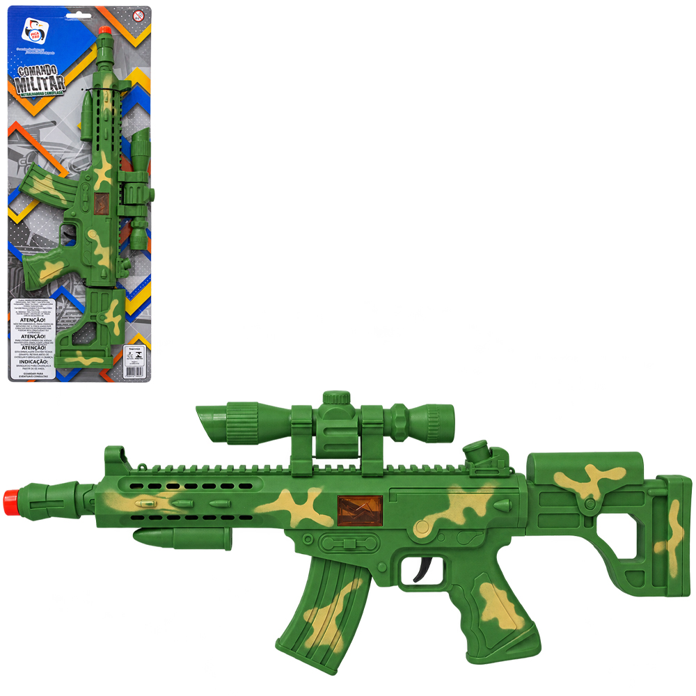 PISTOLA / METRALHADORA CAMUFLADA COM MIRA + FAISCA COMANDO MILITAR