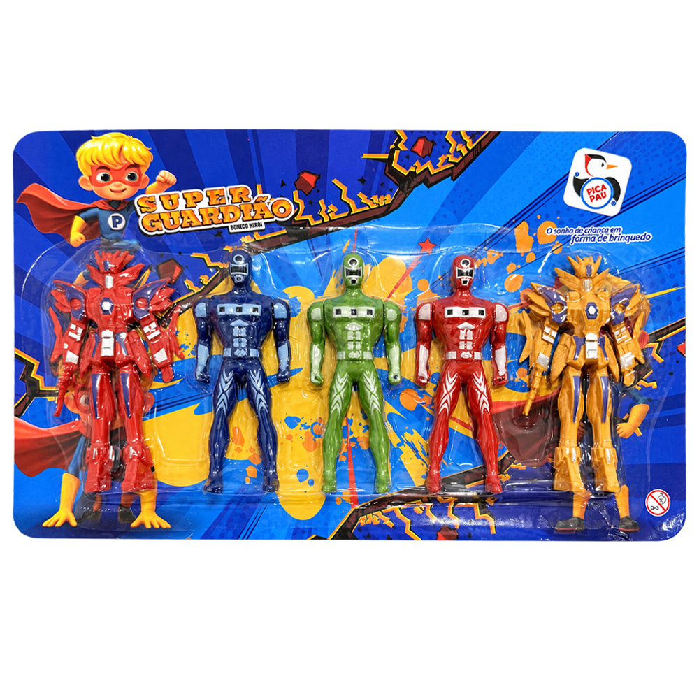 BONECO RANGER SUPER GUARDIAO COM 5 PECAS