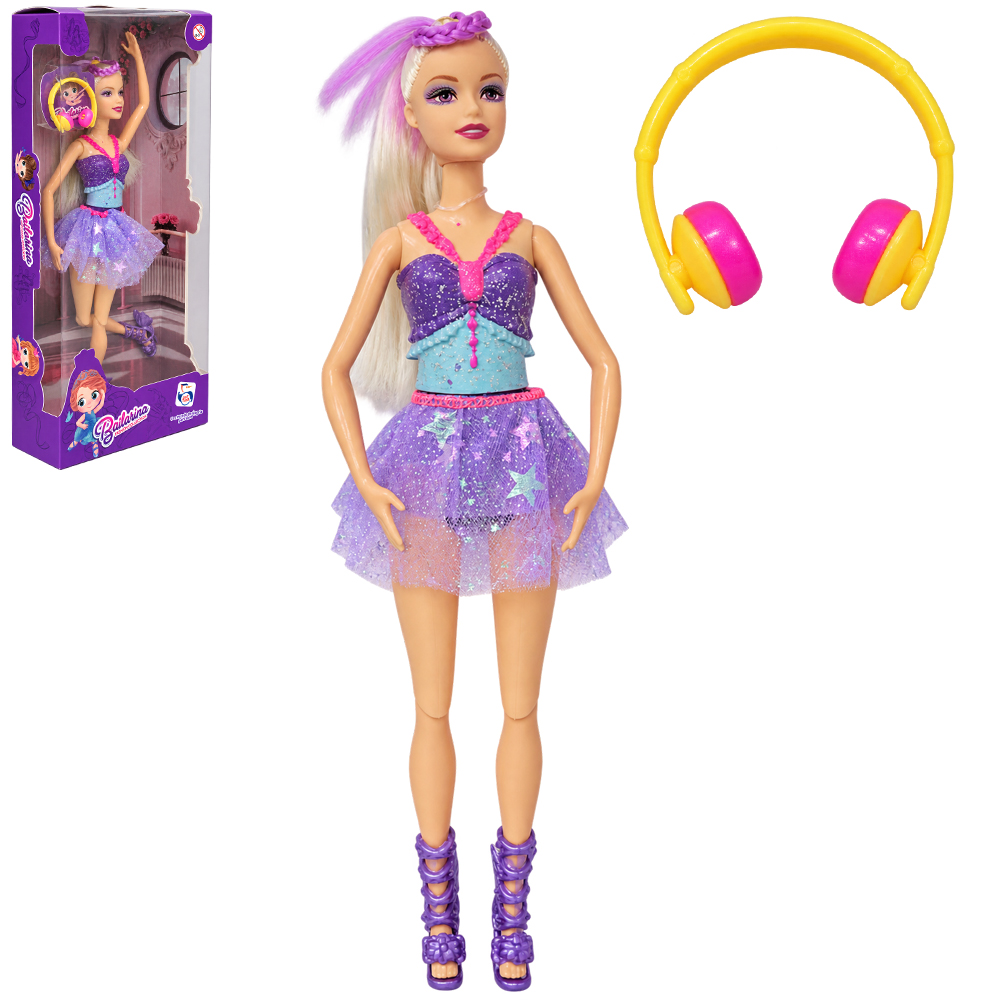 BONECA BAILARINA FASHION ARTICULADA COM VESTIDO + MICROFONE