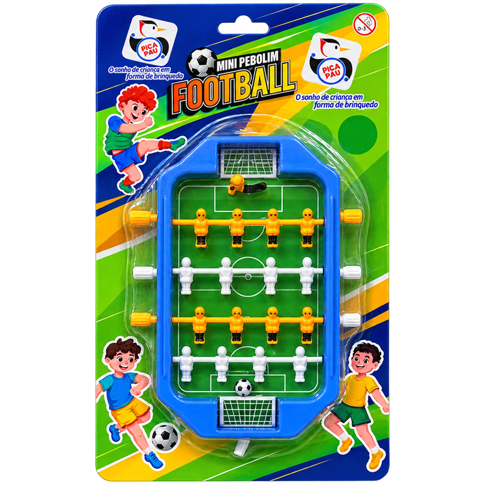 JOGO DE FUTEBOL PEBOLIM DE MESA FOOTBALL 17X12,5X2,5CM