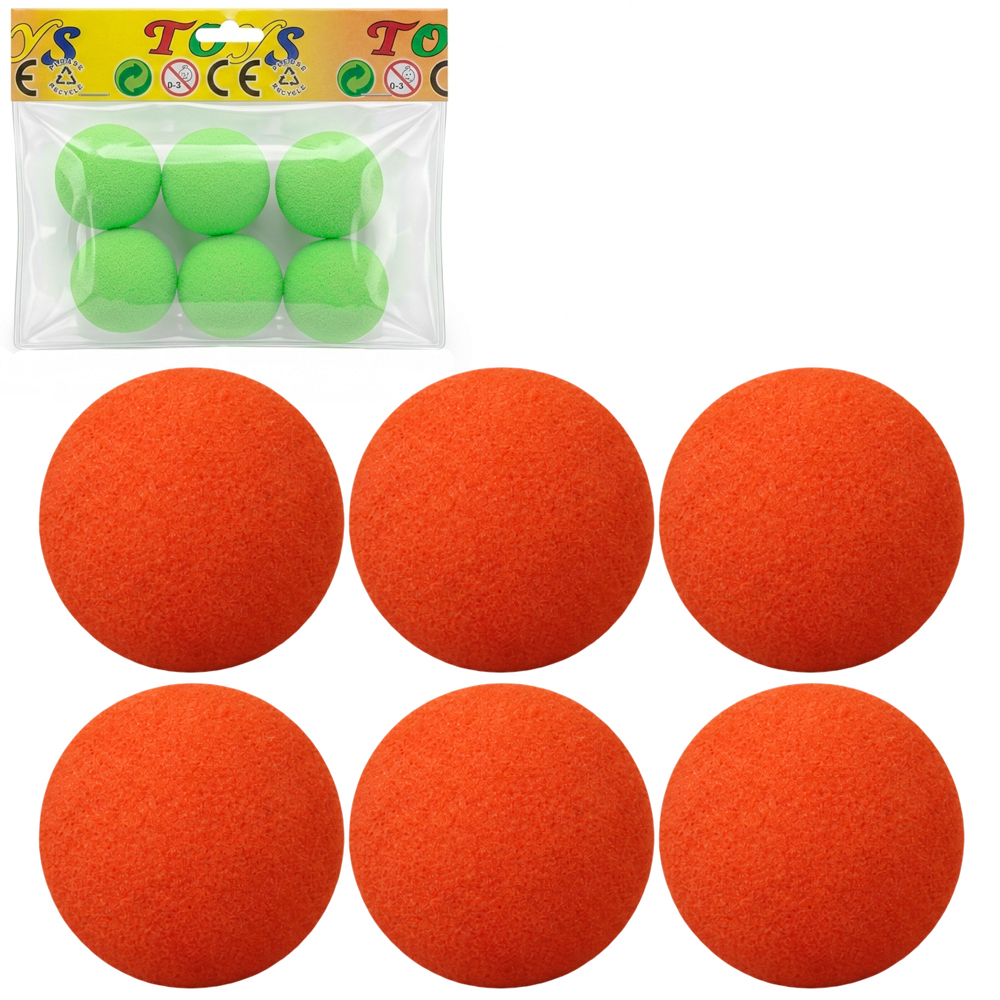 BOLA / BOLINHA DE ESPUMA PARA PISTOLA LANCA BOLA 6 PECAS 