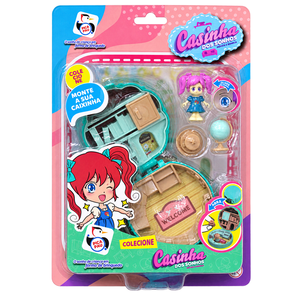 KIT MOVEIS INFANTIL COM BONECA + ACESSORIOS CASINHA DOS SONHOS 4 PECAS