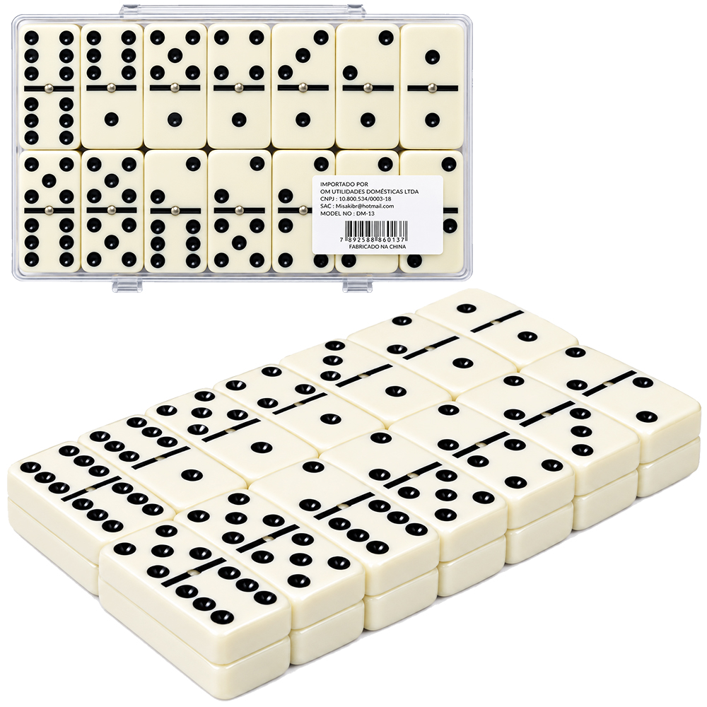 DOMINO TIPO OSSO 49X25X9MM NO ESTOJO DE PLASTICO 