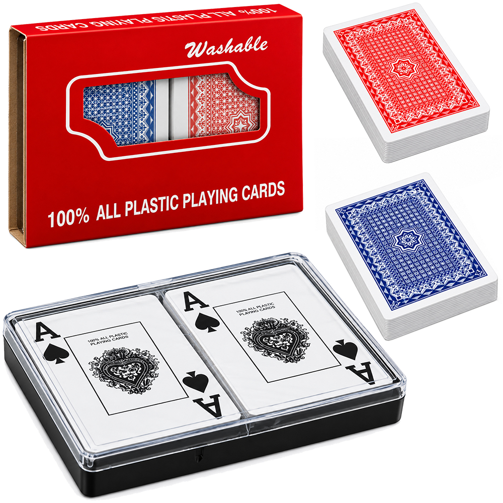 BARALHO DUPLO 108 CARTAS DE PLASTICO NO ESTOJO 