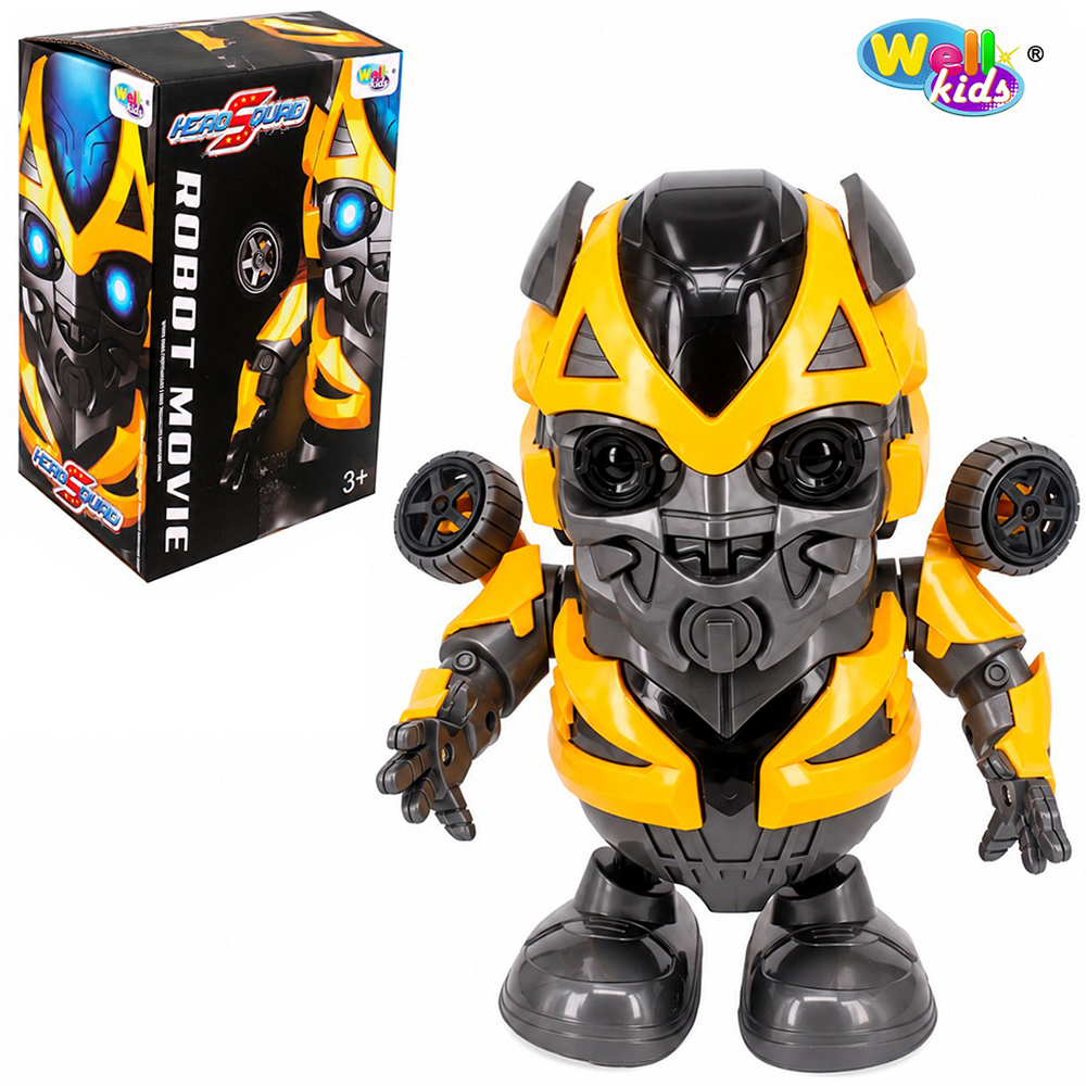 BONECO ROBO ROBOT MOVIE HERO SQUAD COM SOM E LUZ A PILHA