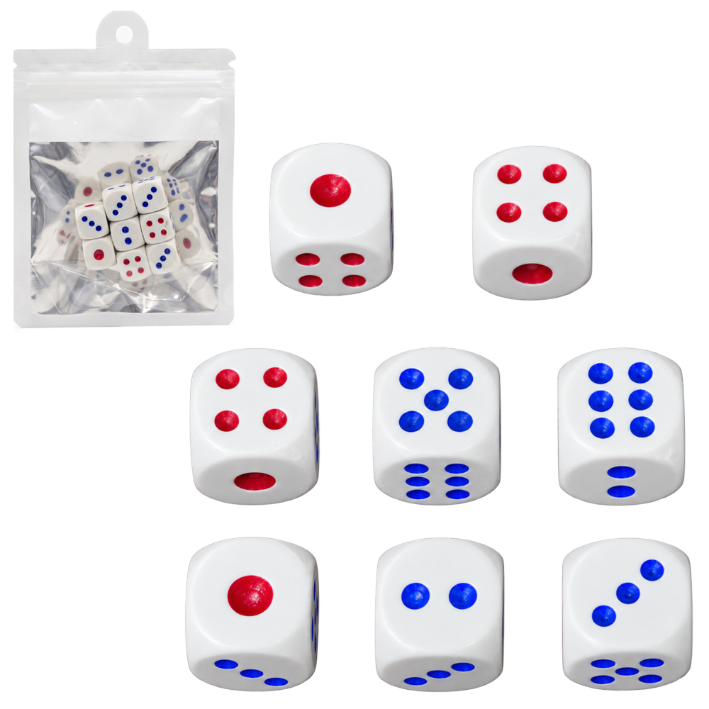JOGO DE DADOS COM 8 PECAS 1,4CM