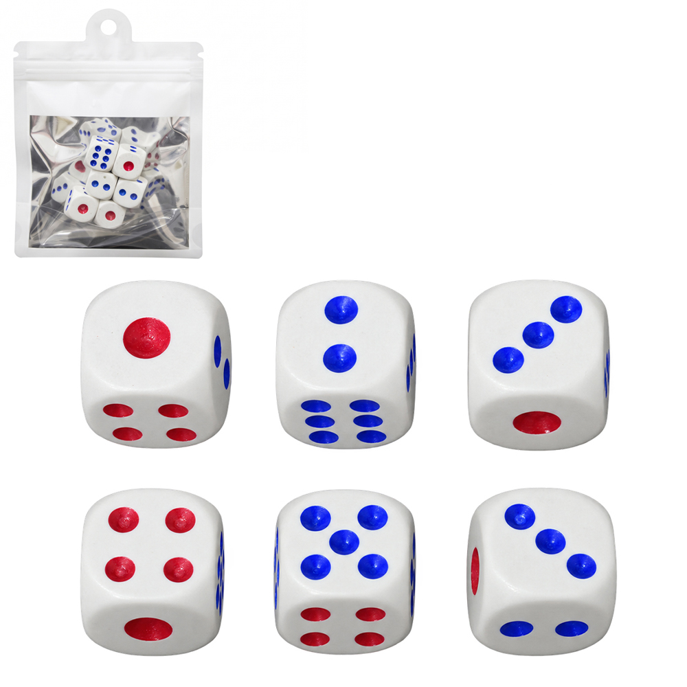 JOGO DE DADOS COM 6 PECAS 1,6CM