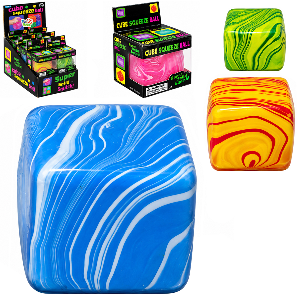 CUBO MARMORIZADO SPREM BALL SQUISH CUBE SQUEEZE BALL TOP KIDS DP PLAY