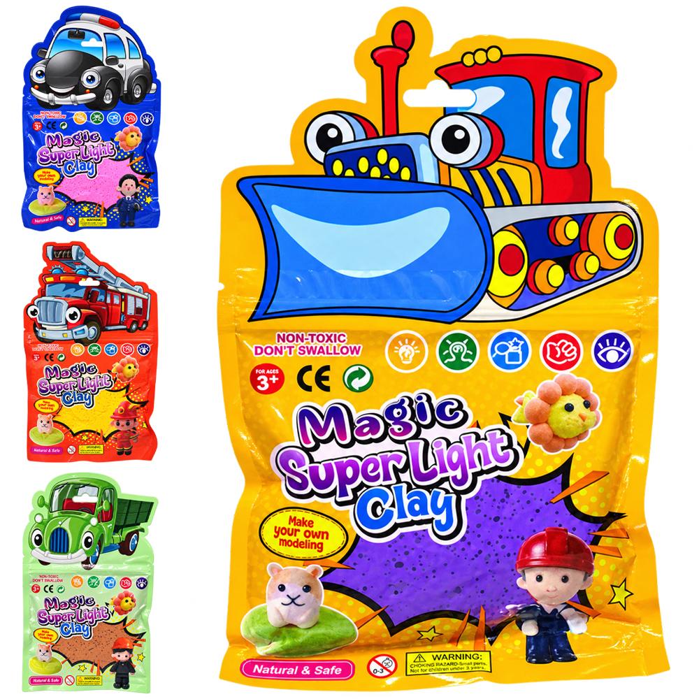 MASSINHA DE MODELAR ESTICA E PULA MAGIC SUPER LIGHT CLAY TOP KIDS 60G