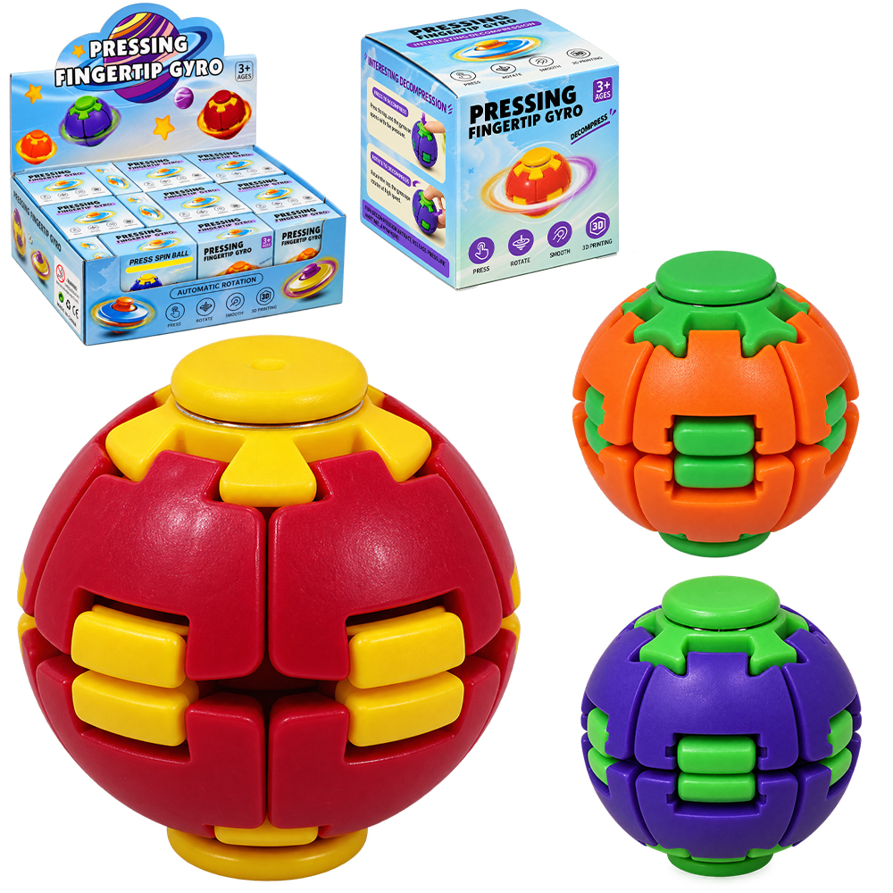 BOLA SPINNER COM MOLA PRESSING FINGERTIP GYRO TOP KIDS DP PLAY