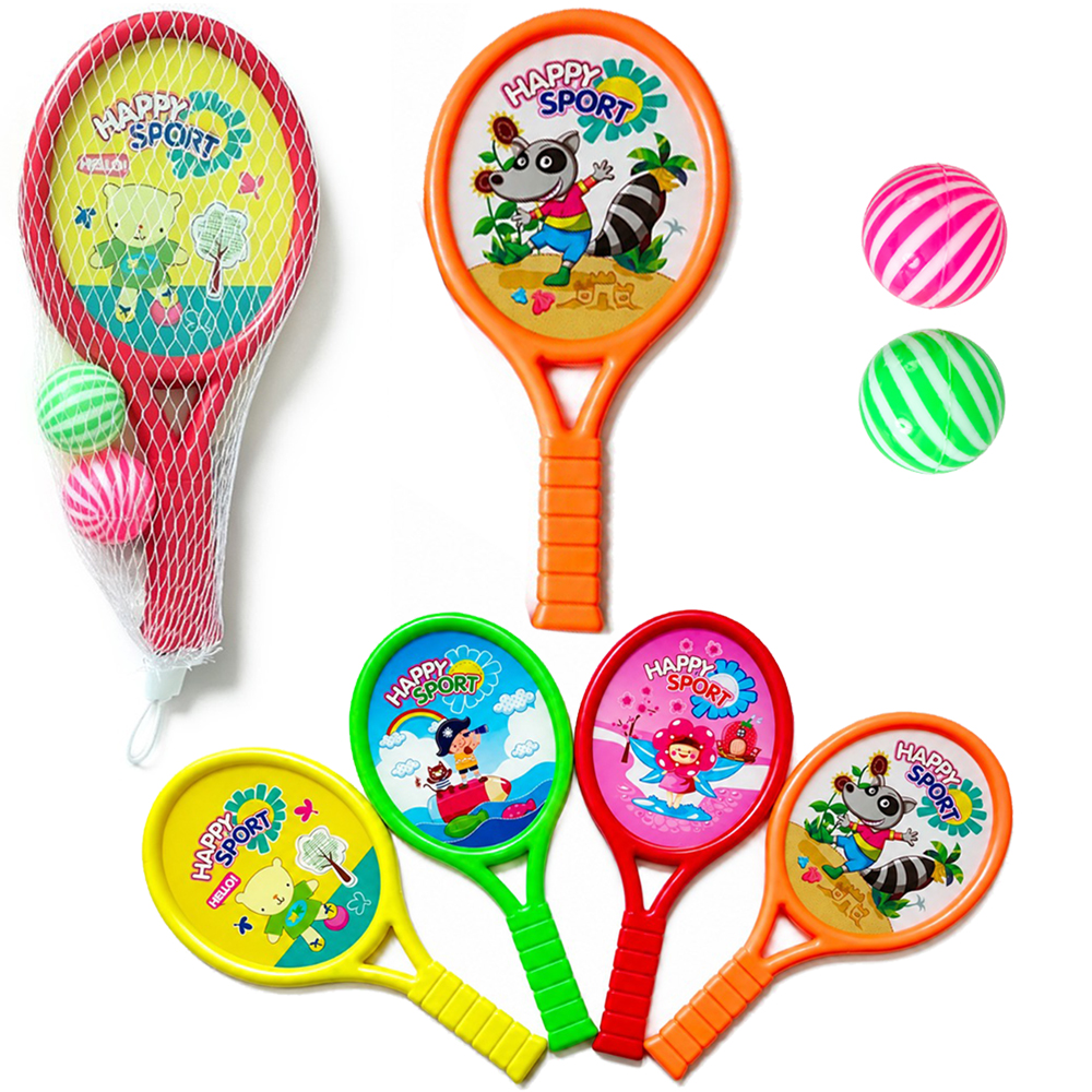 RAQUETE DE PLASTICO COM 2 PECAS + 2 BOLINHAS