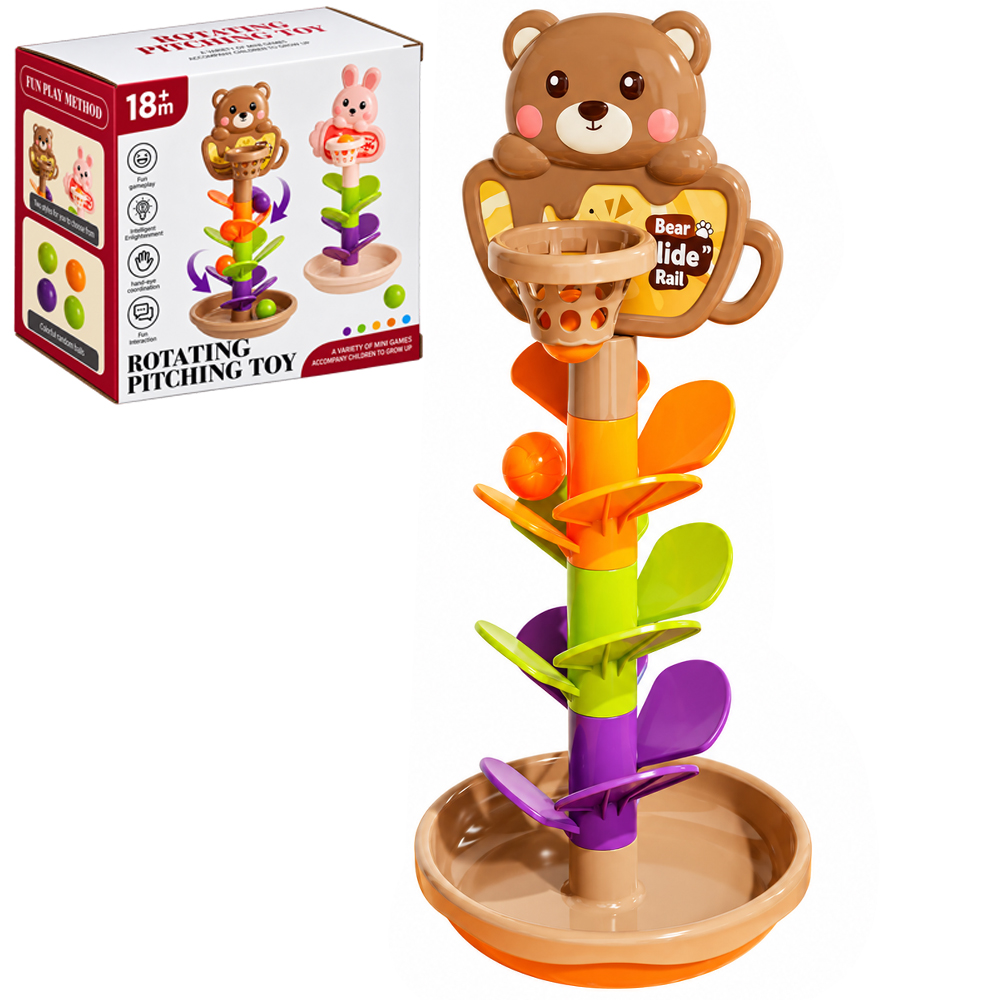 TORRE COELHO / URSO DE BOLINHAS ESPIRAL COM CESTA 11 PECAS X-CELL