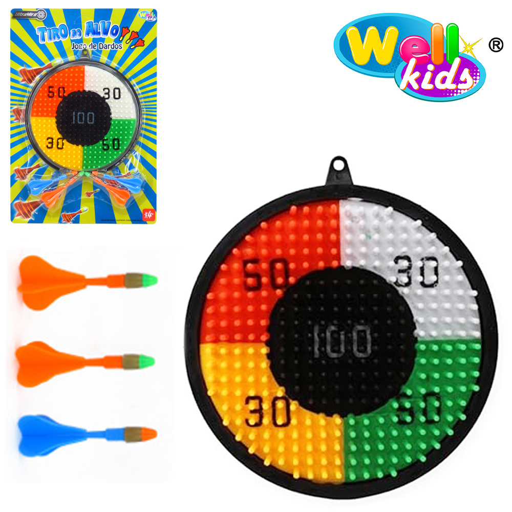 JOGO DE DARDO COM 4 DARDOS ULTRA MIRA 17CM DE Ø NA CARTELA WELLKIDS