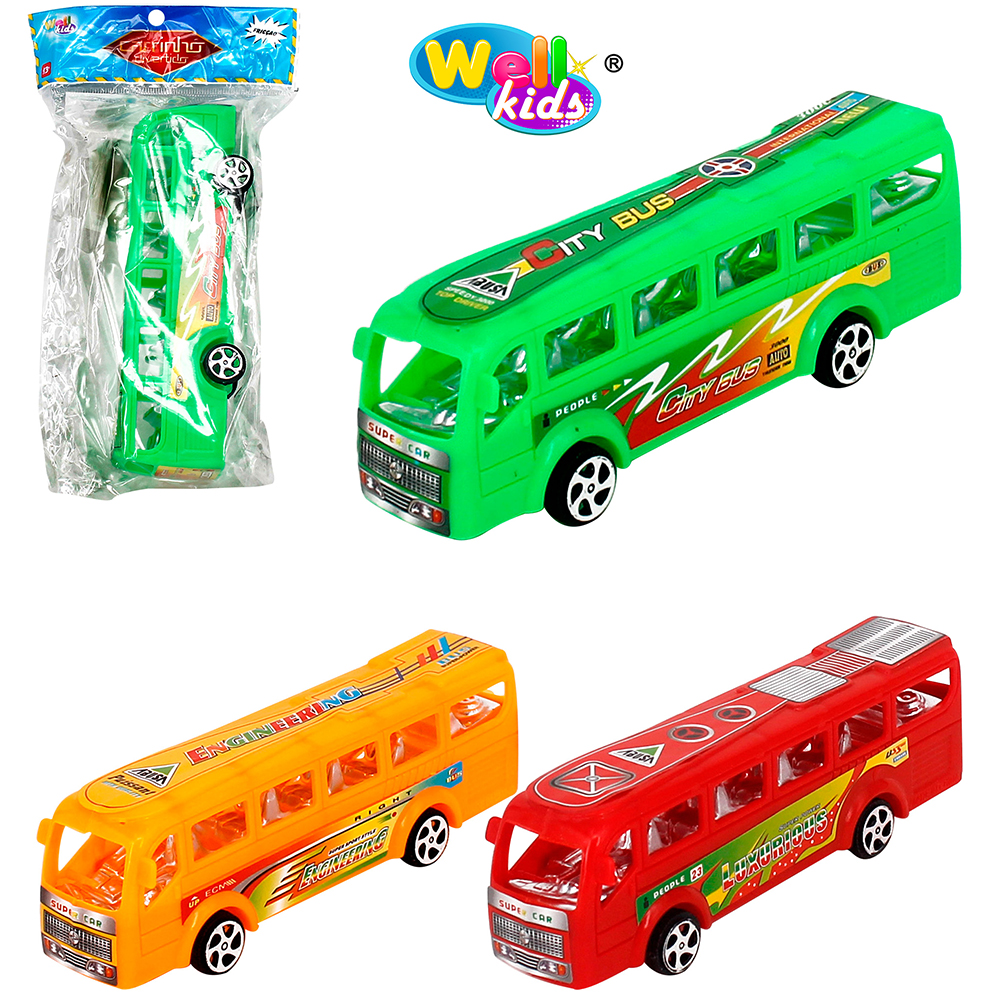 ONIBUS A FRICCAO RALLY CITY BUS COLORS NA SOLAPA WELLKIDS
