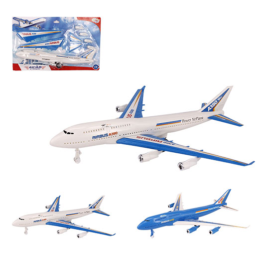 AVIAO A FRICCAO POWER AIR PLANE AIRBUS COLORS NA CARTELA WELLKIDS