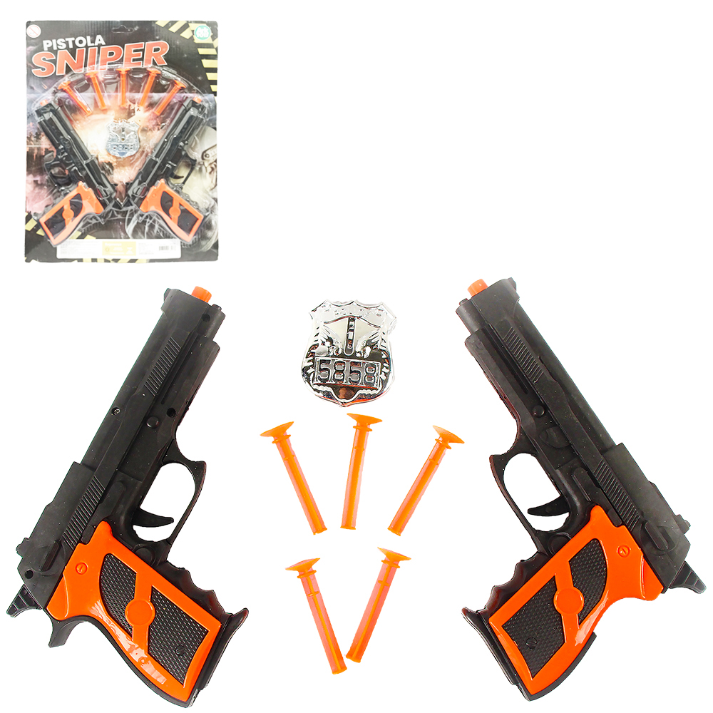 20 Armas De Brinquedo Revolver Pistola Lança Dardos Completo