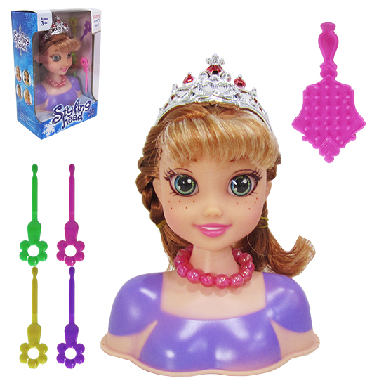 BONECA STYLING HEAD PARA MAQUIAR COM COLAR + ESCOVA E ACESSORIOS 8 PECAS