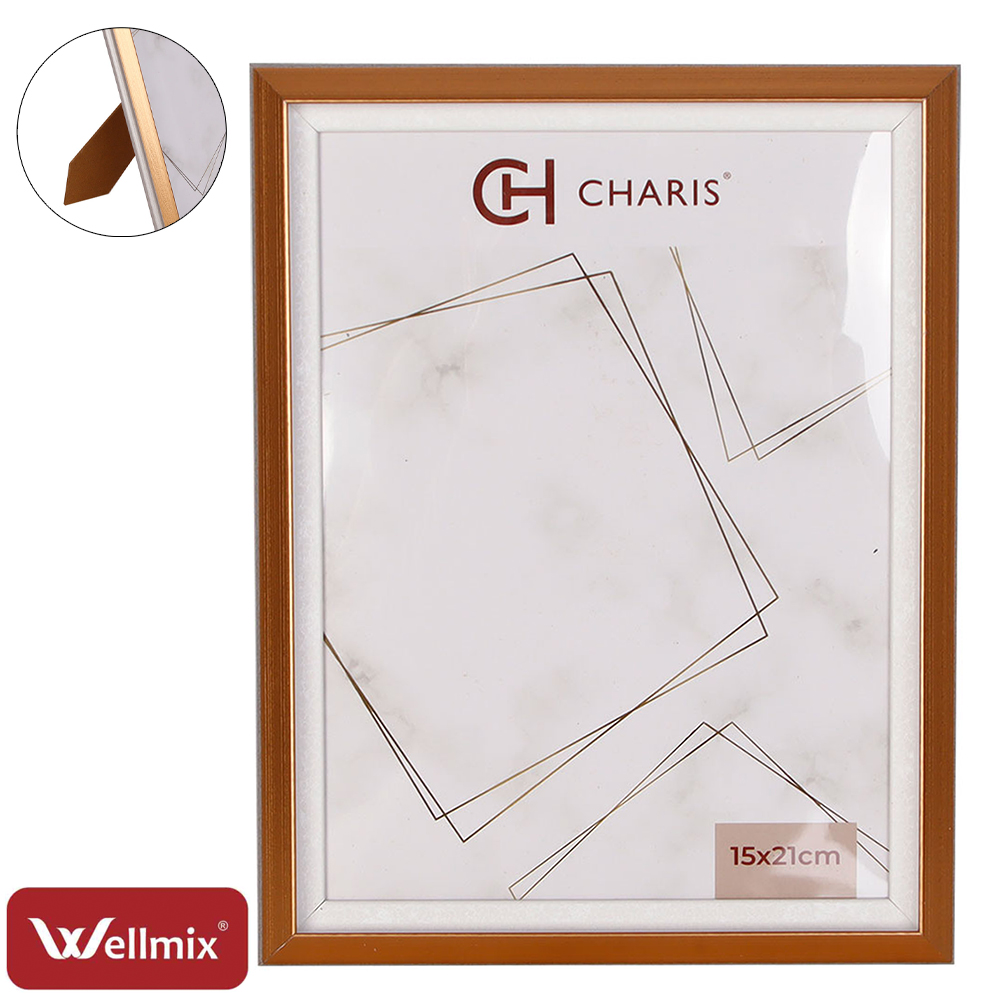 PORTA RETRATO 15X21 COM MOLDURA DE PLASTICO DECORATIVE CHAMPAGNE