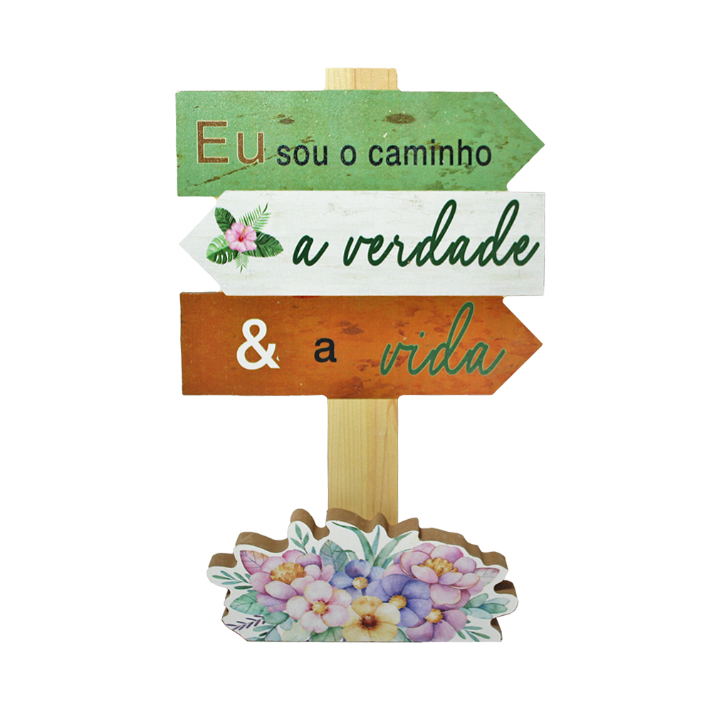 ENFEITE DE MESA PLACA DE MADEIRA MDF FRASES 22X14CM