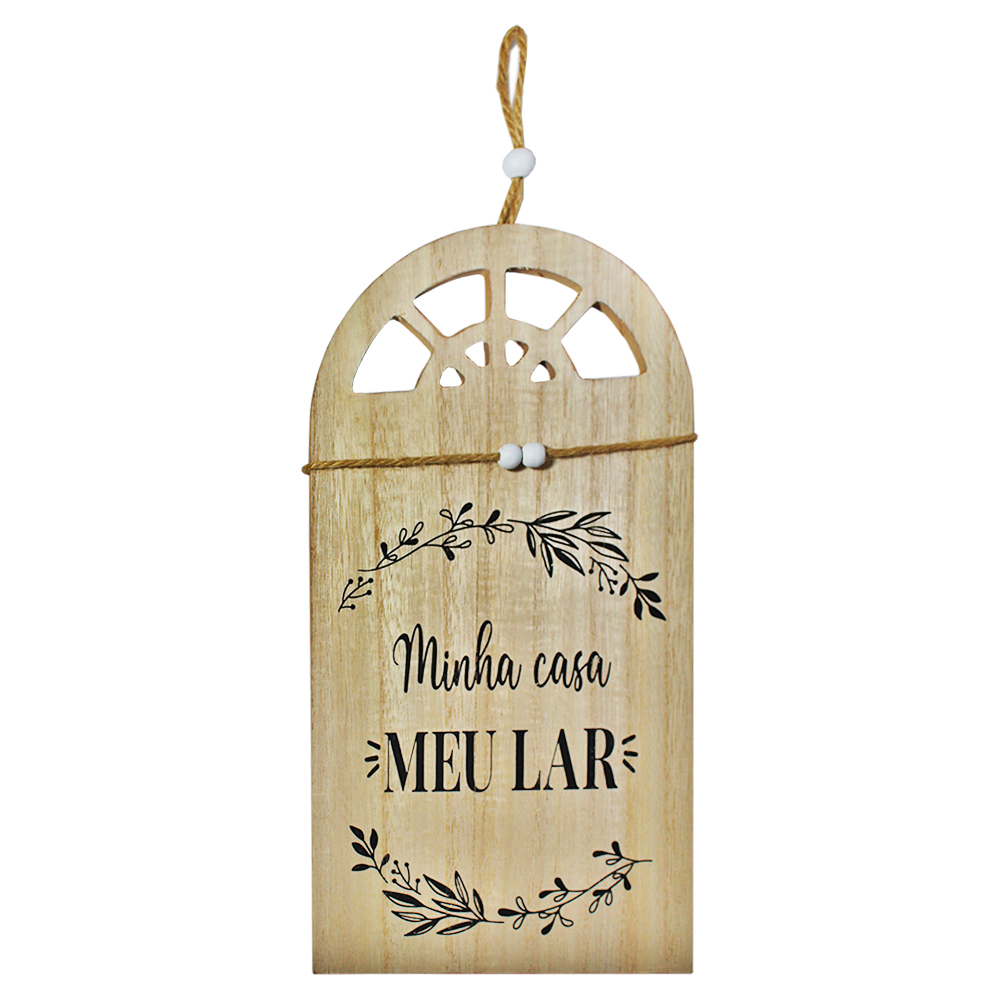 ENFEITE PLACA DE MADEIRA MDF PARA PENDURAR 29X15CM