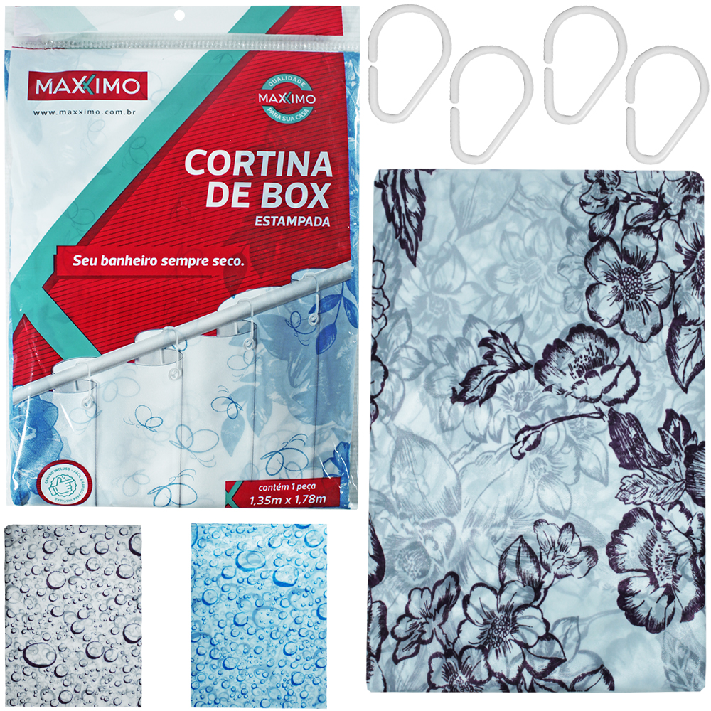 CORTINA DE BOX DE PLASTICO PE ESTAMPAS SORTIDAS 1,78X1,35M