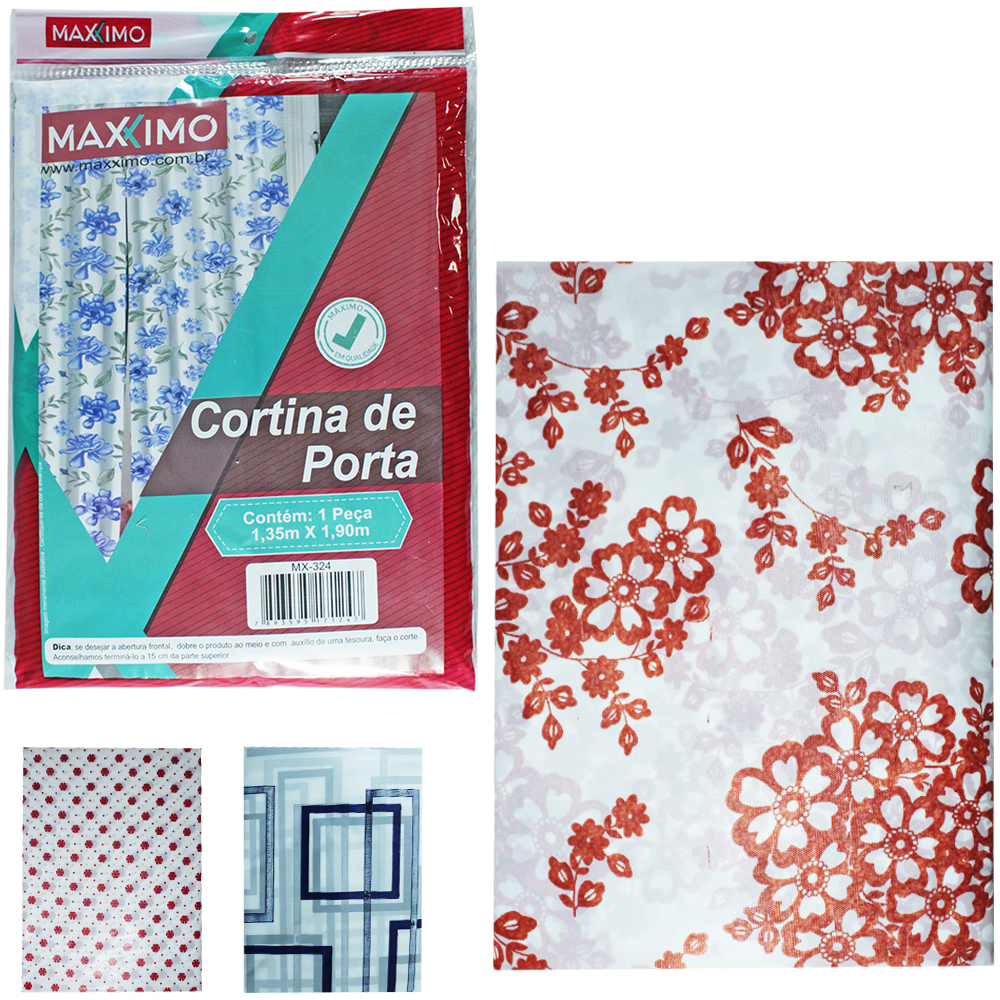 CORTINA DE PORTA DE PLASTICO PE ESTAMPAS SORTIDAS 1,35X1,90M