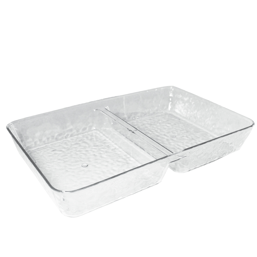 ORGANIZADOR DE PLASTICO PET FLEXIVEL RETANGULAR COM 2 DIVISORIAS 26,9X17,4X4CM