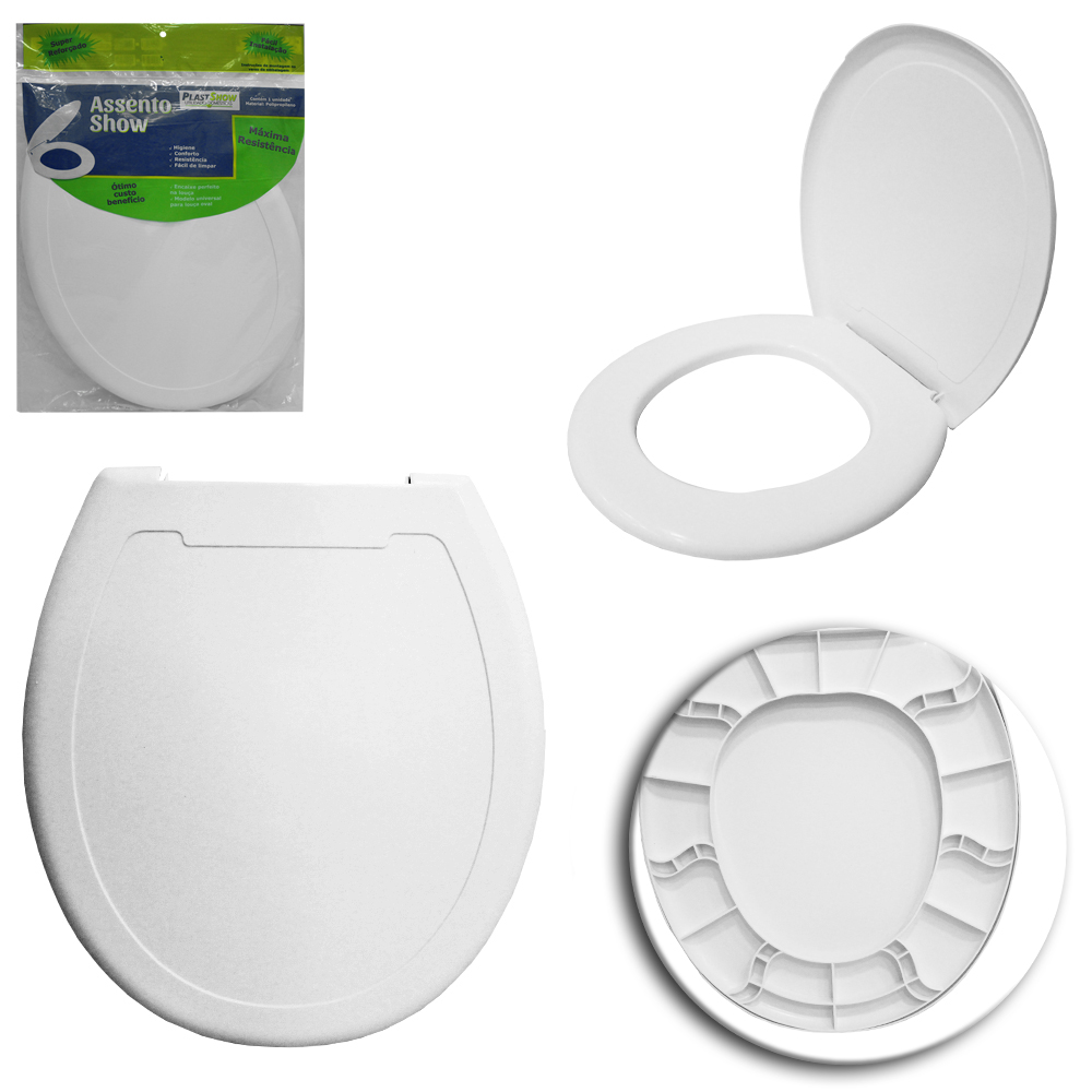 ASSENTO SANITARIO RIGIDO SUPER REFORCADO BRANCO COMFORT SHOW 45X39CM