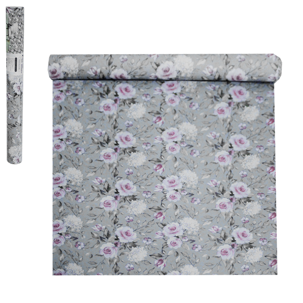 PAPEL DE PAREDE ROLO AUTOADESIVO FLORES DCA DECOR 45CMX5M