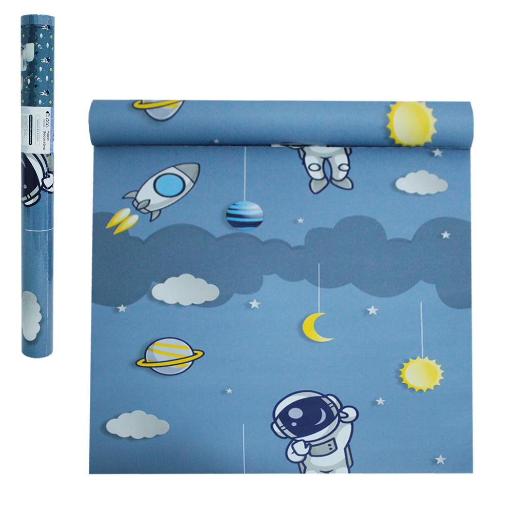 PAPEL DE PAREDE ROLO AUTOADESIVO ASTRONAUTA DCA DECOR 45CMX5M