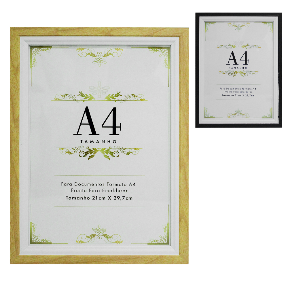 QUADRO PARA DIPLOMAS / CERTIFICADOS A4 DE MADEIRA TMD 29,7X21CM