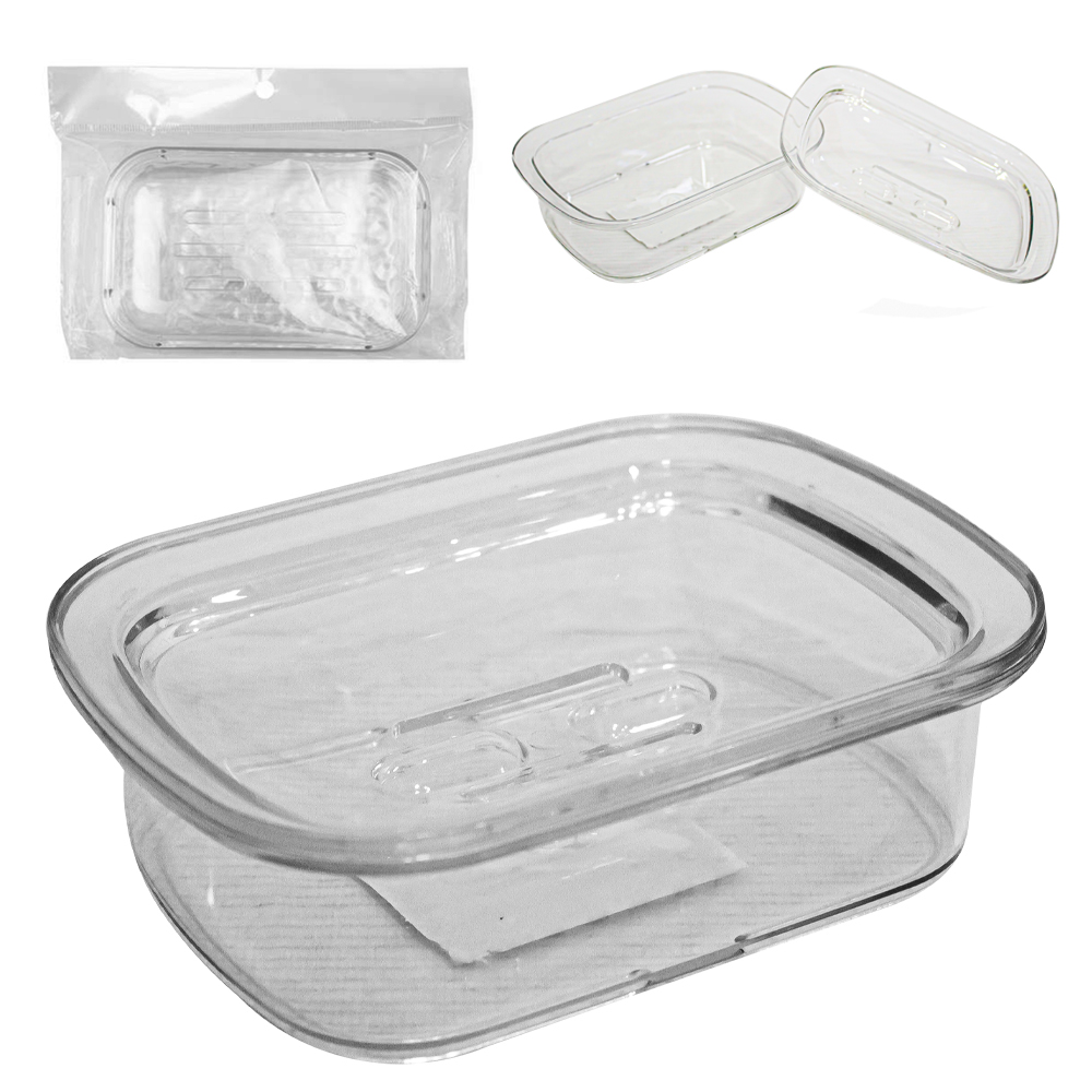 SABONETEIRA DE PIA DE PLASTICO PET FLEXIVEL OVAL COM ESCORREDOR 14X10,5X4CM