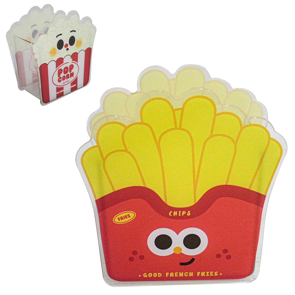 ORGANIZADOR DE MESA / PORTA CANETA / LAPIS DE PLASTICO BATATA FRITA / PIPOCA 13,5X12,5X6,5CM