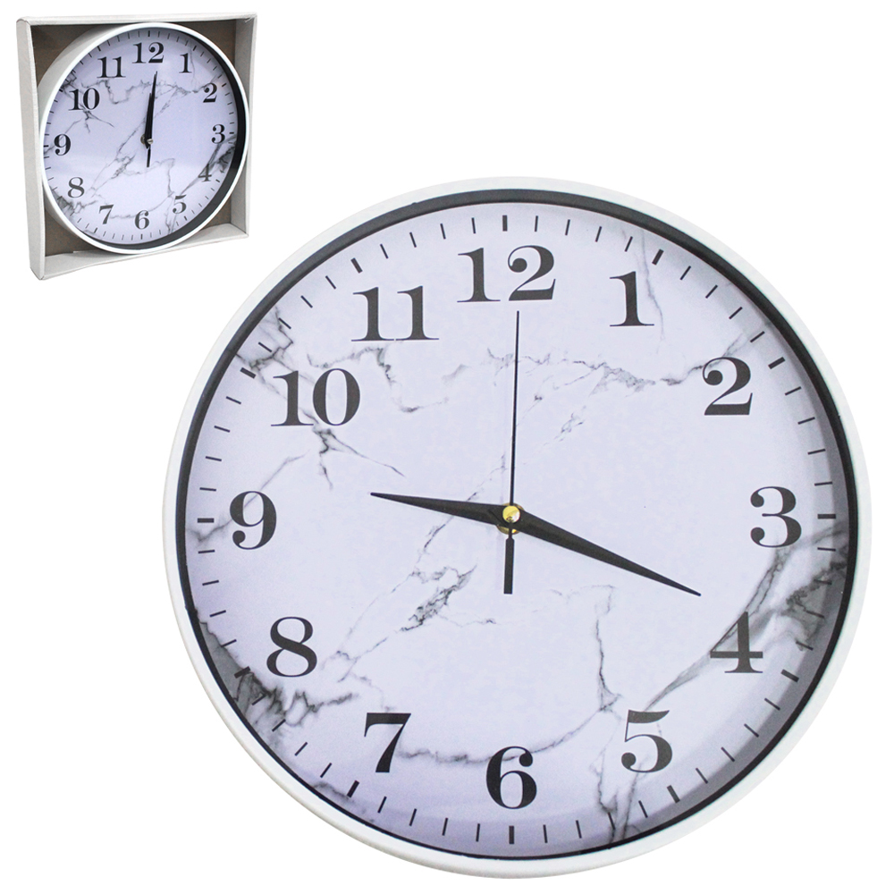 RELOGIO DE PAREDE REDONDO MARMORE 30CM DE Ø