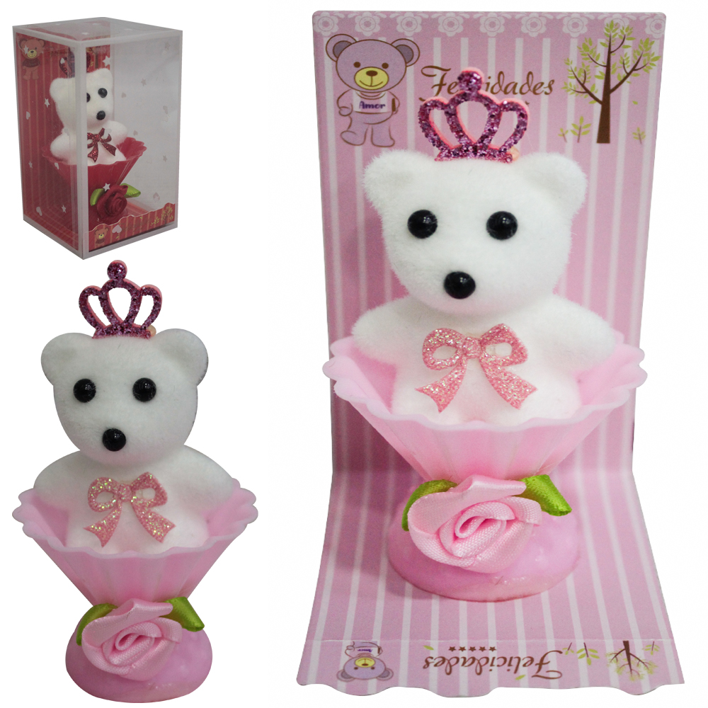 ENFEITE BUQUE DE PLASTICO COM URSO 9,5X5CM DE Ø DP PLAY
