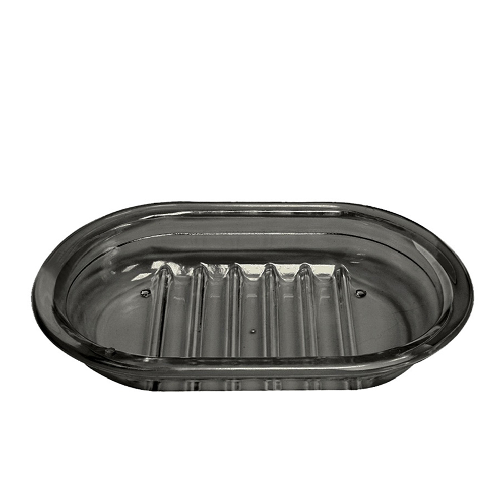SABONETEIRA DE PIA DE ACRILICO OVAL FUME PREMIUM 14,5X9,5CM