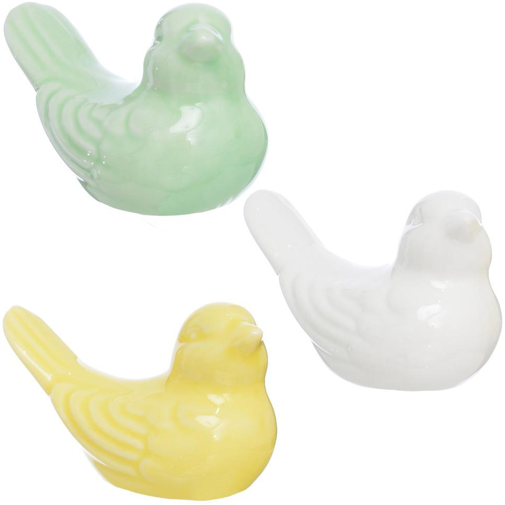 ENFEITE PASSARO DE PORCELANA COLORS 8X5X4,5CM