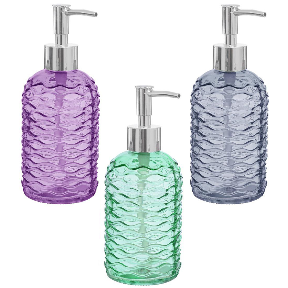 PORTA SABONETE LIQUIDO DE VIDRO REDONDO TRANSCOLOR 400ML