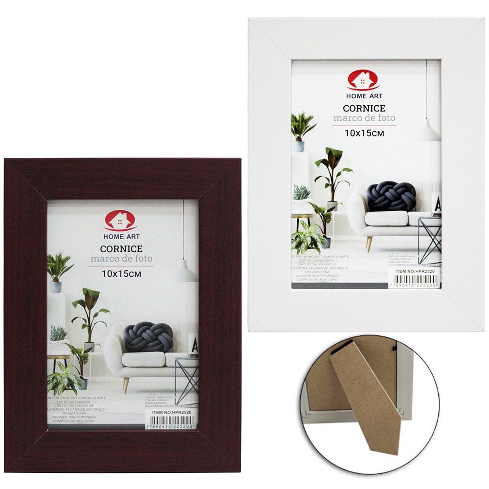 PORTA RETRATO 10X15 COM MOLDURA DE MADEIRA MDF
