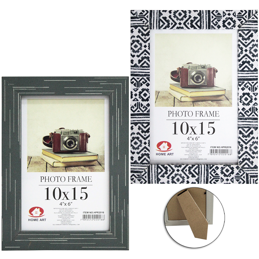 PORTA RETRATO 10X15 COM MOLDURA DE MADEIRA MDF