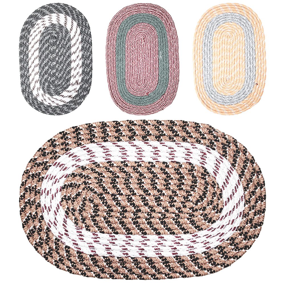 TAPETE DE PISO DE POLIESTER OVAL 57X37CM